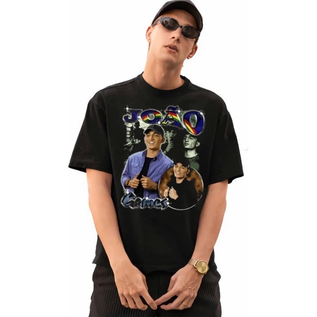 Camiseta Vintage Estampada João Gomes Cantor Retrô Streetwear Oversized Moda Unissex 100% Algodão