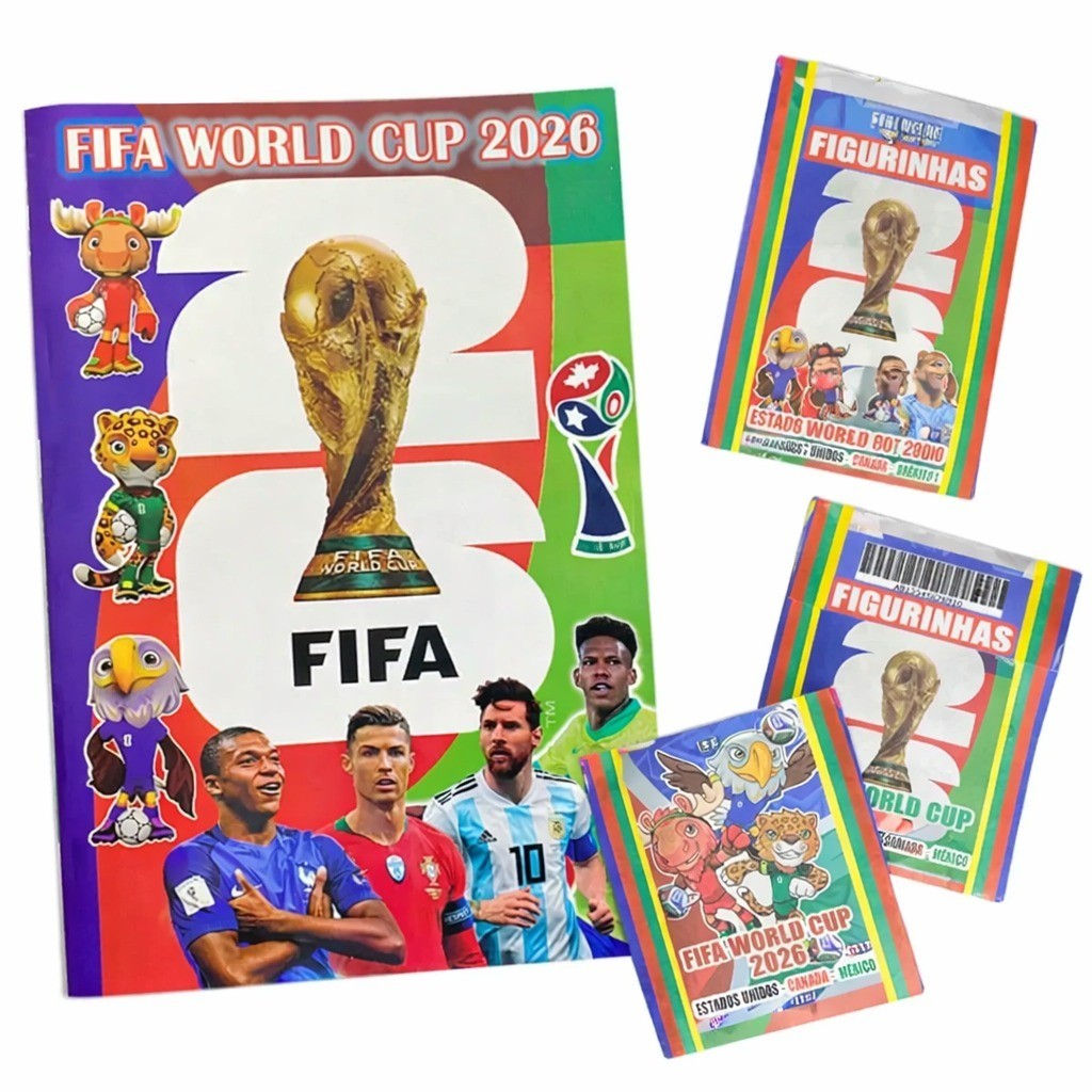 Álbum Copa do Mundo 2026 + Figurinhas Seleções 48 Times Colecionável Não Oficial Estilo FIFA