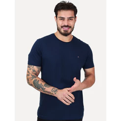 Camiseta Aramis Original Masculina Basic Lisa Light Logo Azul Marinho