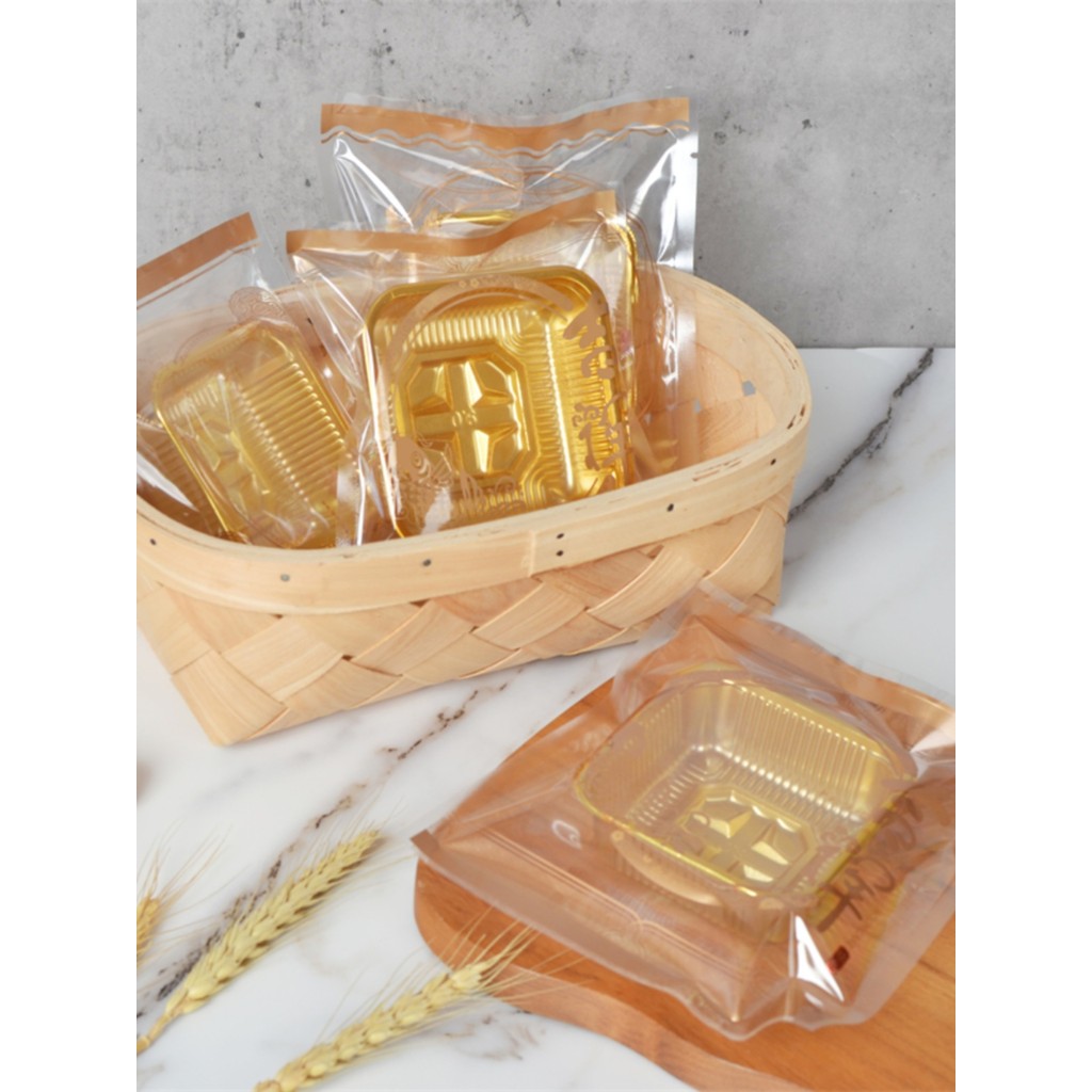 Selo de três lados Xishang ponta de ameixa peixe auspicioso Fuyue recompensa Total 100g Mooncake embalagem bolso plano 1