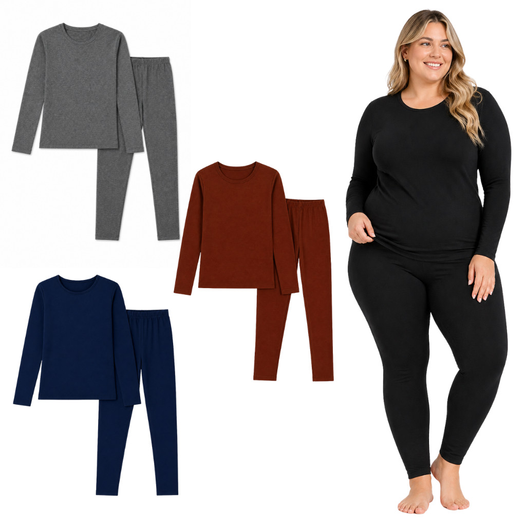 Conjunto Térmico Plus Size Feminino Peluciado Frio Inverno
