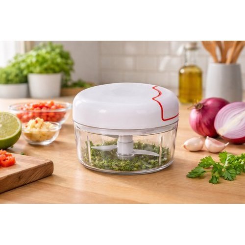 Mini processador Manual Compacto Corda Retratil Facil Uso Cortador Multifuncional Cozinha