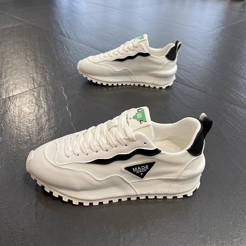 Sapatos masculinos verão malha respirável 2026 novo estilo papai sapatos masculinos de sola grossa sapatos brancos mascu