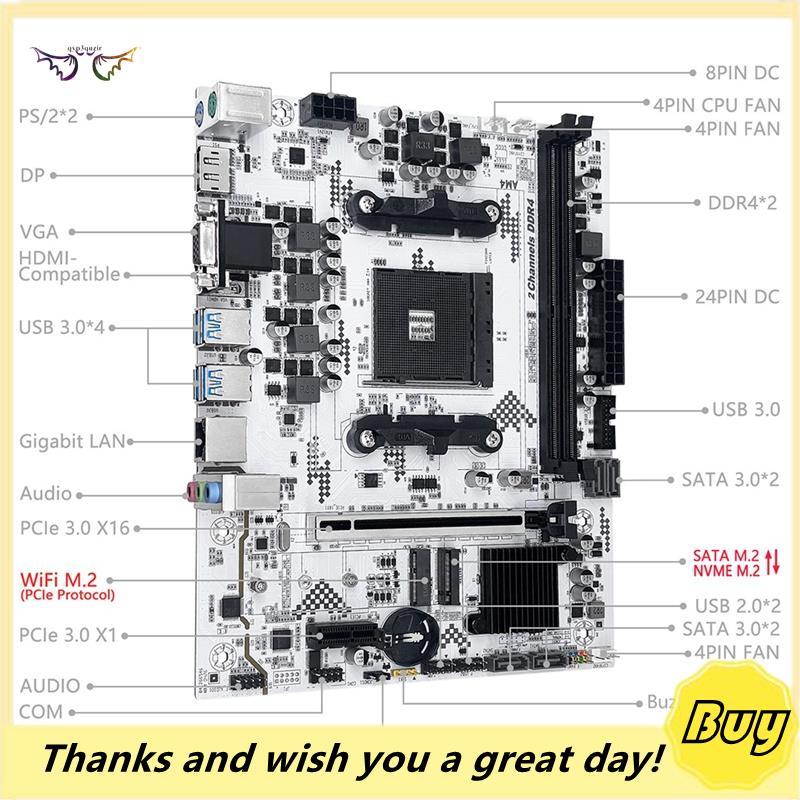 Suporte Para Placa-Mãe AM4 NVME M . 2 1080P/2K/4K Display