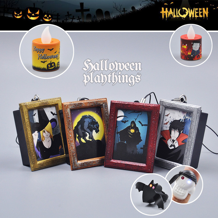 Hong Kong cápsula genuína brinquedo Halloween pesadelo antes do natal vela quadro Flash anel brinquedo criativo