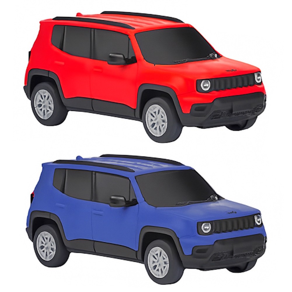 2 Carro Jipe Miniatura Realista 1:30 Carrinho Jeep Renegade