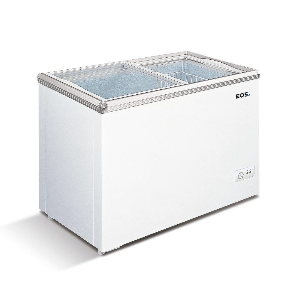 Freezer Expositor Horizontal EOS 120 Litros Eco Gelo com Tampa de Vidro EEH120XX 220V