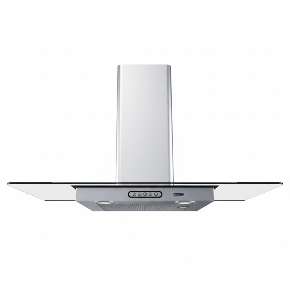 Coifa de Parede 90cm Vidro Reto Duto Slim Fogatti Inox