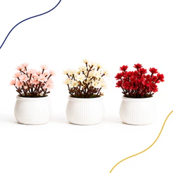 Kit 3 mini Vasinhos Plantinhas Artificiais Para Decoração