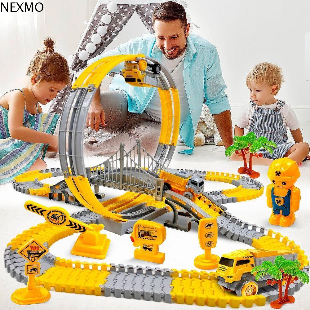 Brinquedos De Trem De Carro De Pista NEXMO , Brinquedo Educacional Elétrica De Escalada , Mini Engenharia Infantil