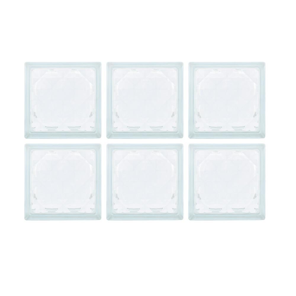 Tijolo de Vidro Modaza Jewel 19x19x8cm - 6 Peças