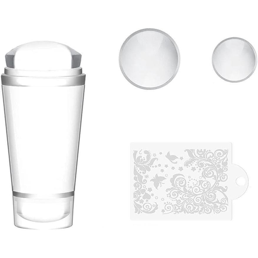 Raspador de Selagem de Unhas de Gelatina Dupla Transparente para Manicure com Carimbo para Arte de Unhas R2w5