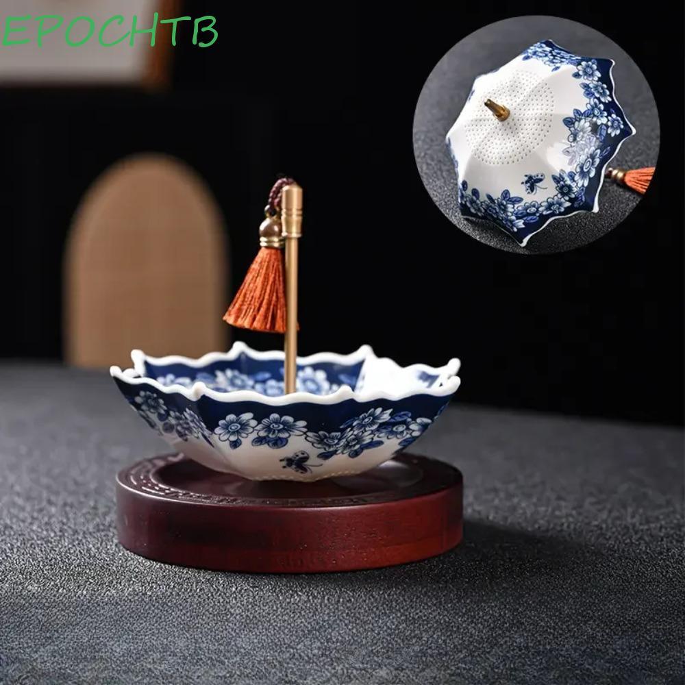 Coador De Chá Guarda-Chuva EPOCHTB , Infusor Tradicional Com Padrão De Porcelana Branca Azul , Estilo Chinês