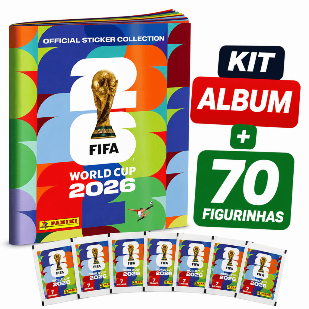 Kit Album da Copa + 70 Figurinhas Copa do Mundo 2026 Original Entrega Rápida