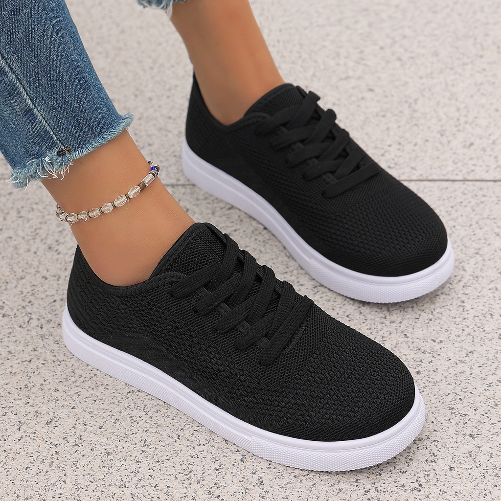 Sapatos femininos sapatos casuais versão europeia voando tecido sapatos brancos sola macia tênis leves sapatos planos ta