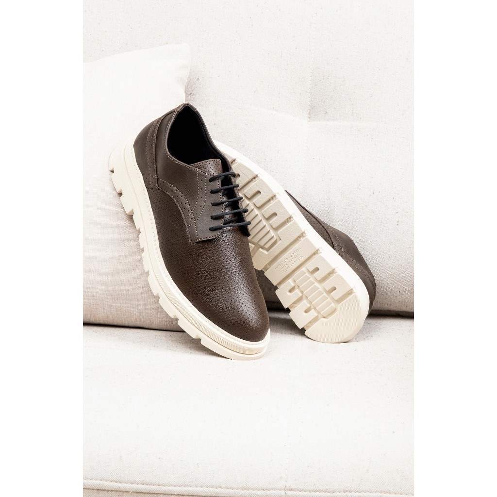 Sapato Social Masculino Plataforma Oxford Casual Moderno Elegante Derby Loafer Macio Antiderrapante