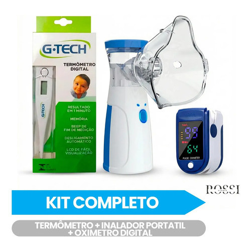 Kit Termômetro G-tech + Inalador Portatil + Oximetro Digital