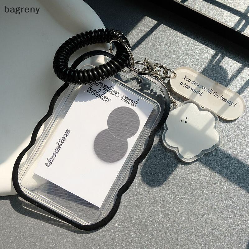 [bagreny] Simplicidade INS Porta-Cartões Fotográficos Transparente Design Idol Photo Sleeve Anti Lost Balloon Dog Keycha
