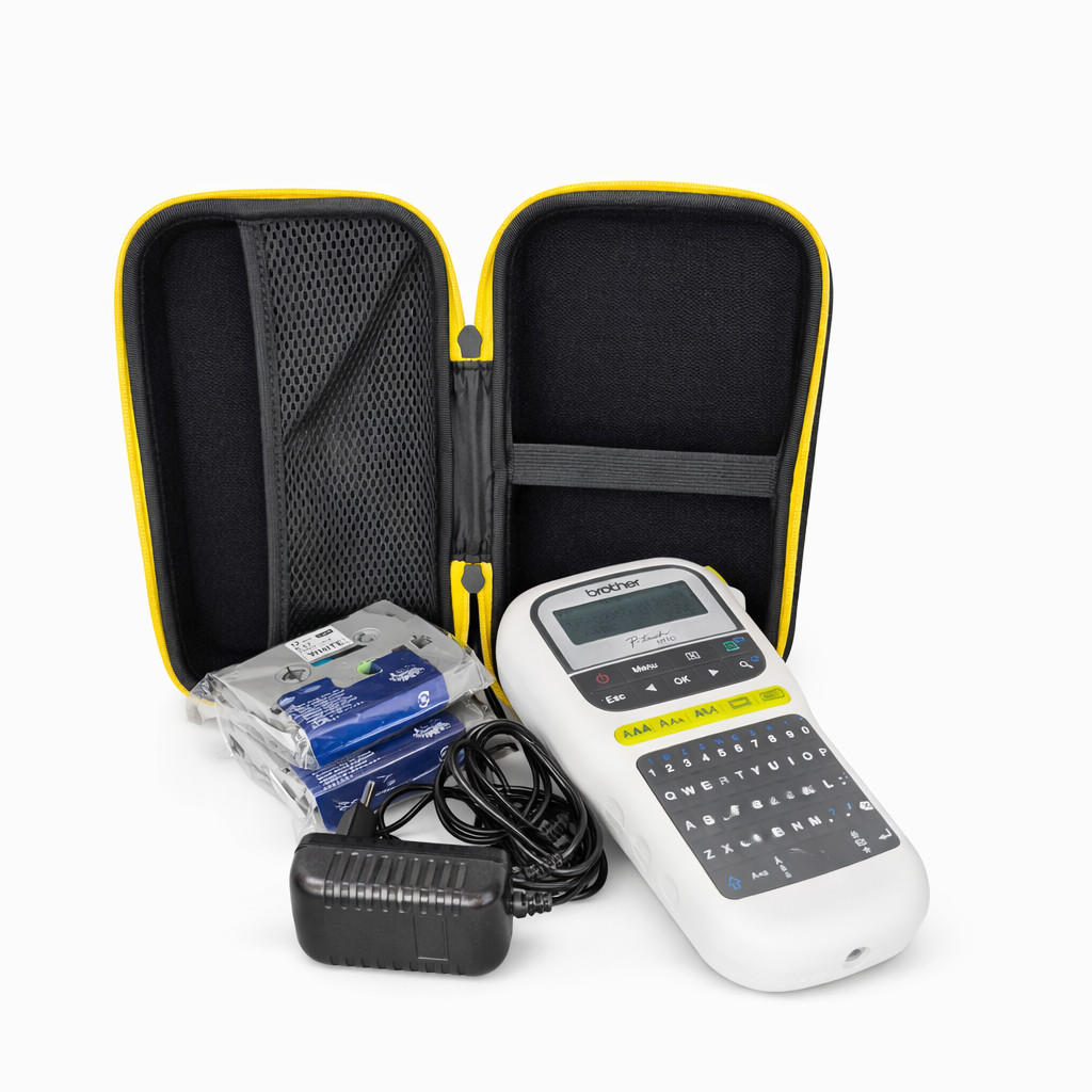 Rotulador Brother PTH110WT + 2 Fitas TZE231 + Fonte 9V + Case Kit Completo