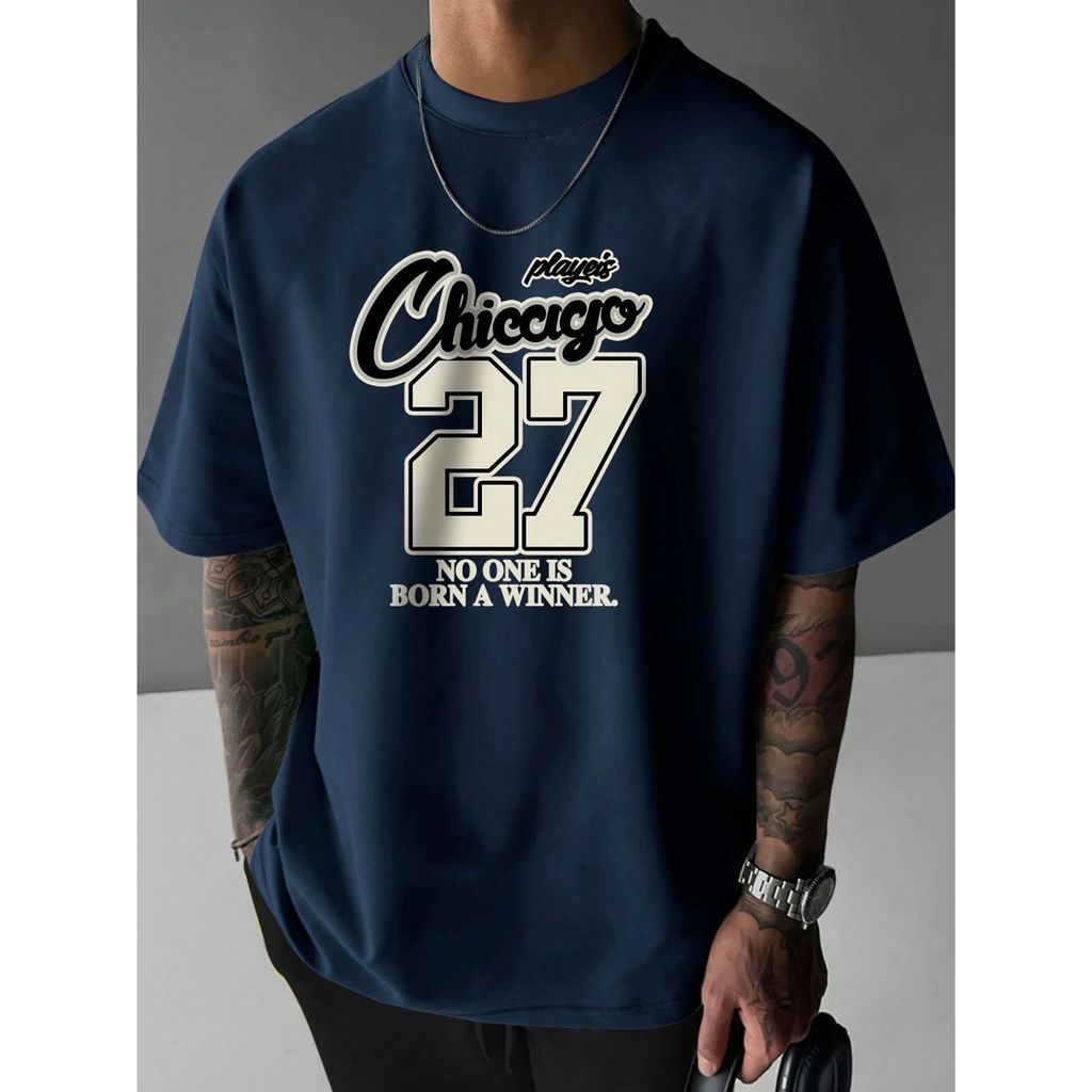 Camiseta Masculina Chicago Camisa Malha Premium Blusa Importada Algodão Premium Menor Preço