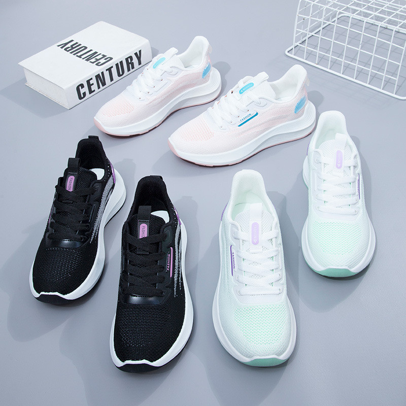 Tênis respirável leve feminino primavera novo estilo tênis de corrida Casual confortável sapatos femininos