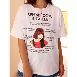 「Cute Girl」Camiseta Unissex Rita Lee Estampa Retrô Rock Nacional Estilosa Confortável Atemporal Moda Casual
