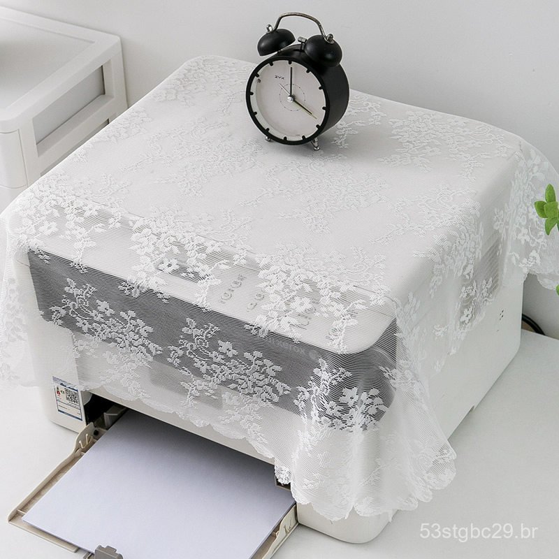Capa de tecido simples com renda para uso doméstico, para máquinas de fax de escritório, capa multiuso, capa protetora c