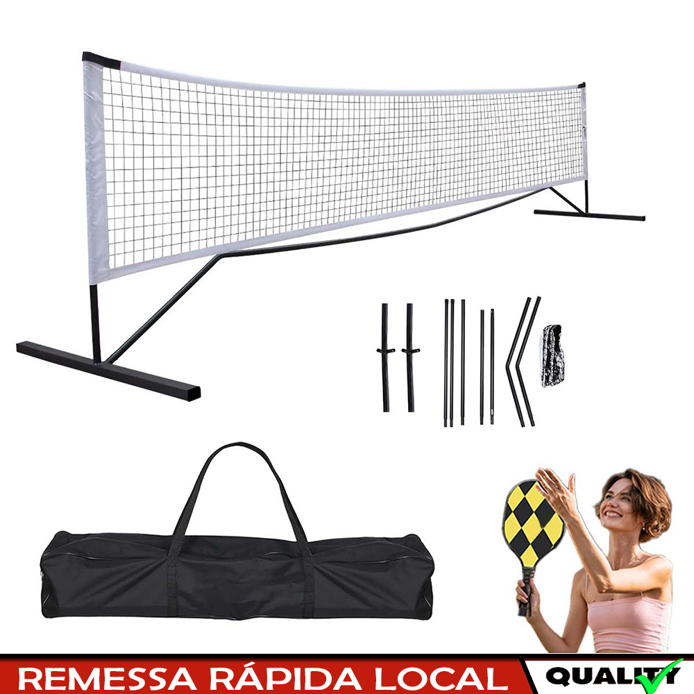 Conjunto de rede portátil Badminton – rede esportiva com bolsa de transporte, para vôlei infantil, tênis, pickleball