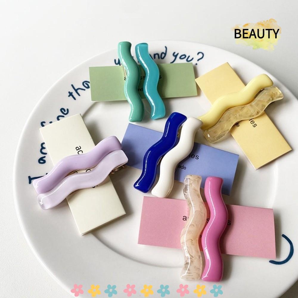 BEAUTYHOMEBR 2 Unidades/Conjunto Grampos De Cabelo Ondulados , Presilhas Onduladas Acrílicas Irregulares Em Cores Doces 