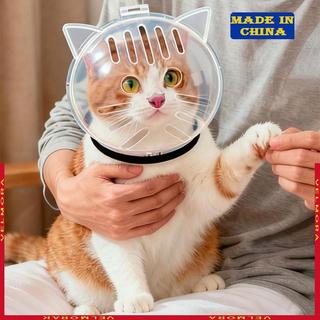 VEl Pet Gatos Espaço Capacetes Anti-Mordida Transparente Capuz Para Aliciamento Banho E Corte Unhas Fácil Usar