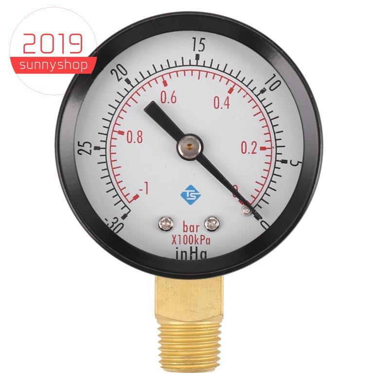[Bestseller S] Medidor De Pressão-0-30inHg-1 bar Mini De Ar Barômetro Medidores Vácuo Escala Dupla Preto