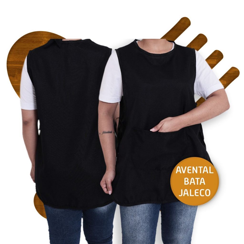 Bata Avental Frente Verso Com Bolso Cozinha Restaurante Lanchonete Uniforme Oxford