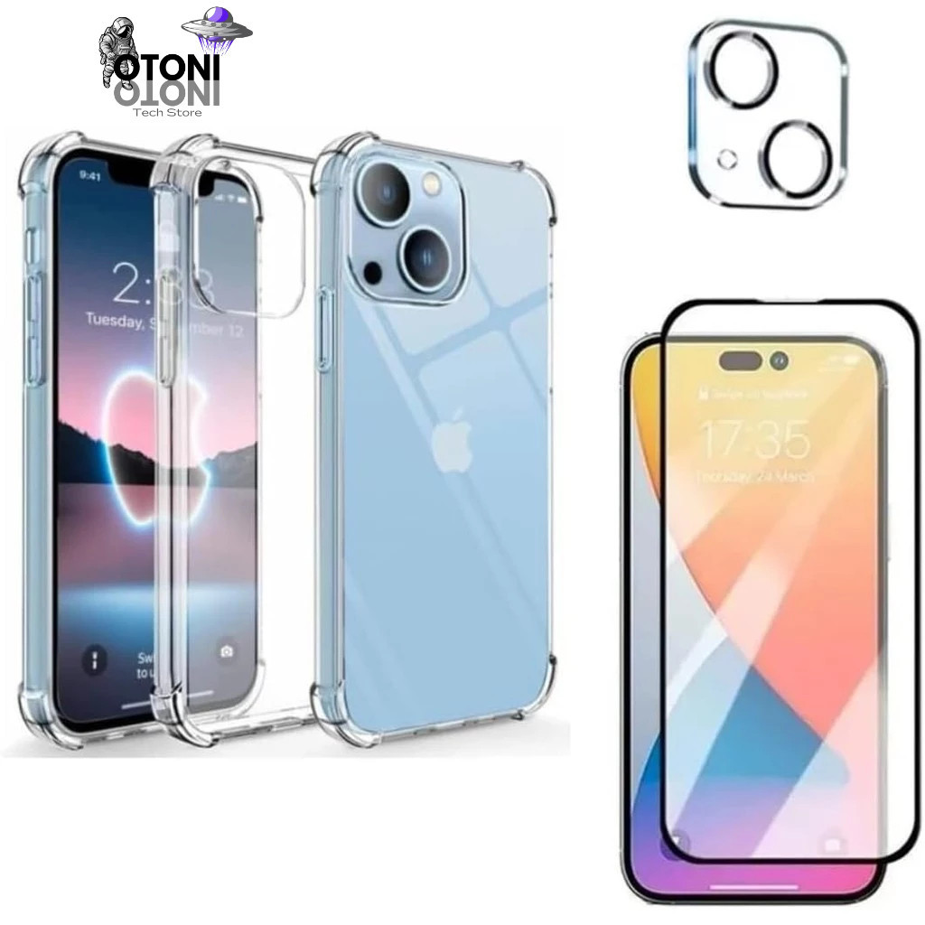 Capa Capinha, Película de Vidro Temperado 3D, Pelicula Câmera Para iPhone 14 Plus (6.7) - Tech Otoni