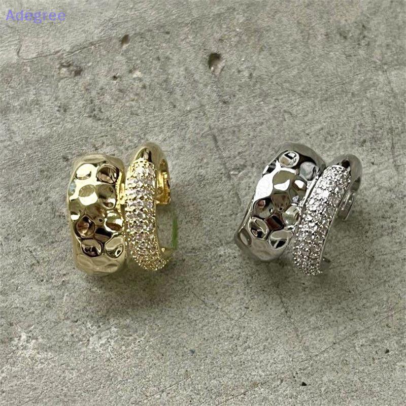 Adegree 1Pc Nova Tendência Zircão Dupla Camada Orelha Manguito Sem Piercing Brinco Punk Metal Geométrico Clipe De Para M