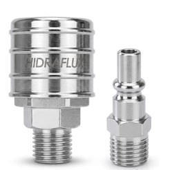 Kit Engate Rápido Conexão 1/4 Compressor Pneumatico com Pino 1/4