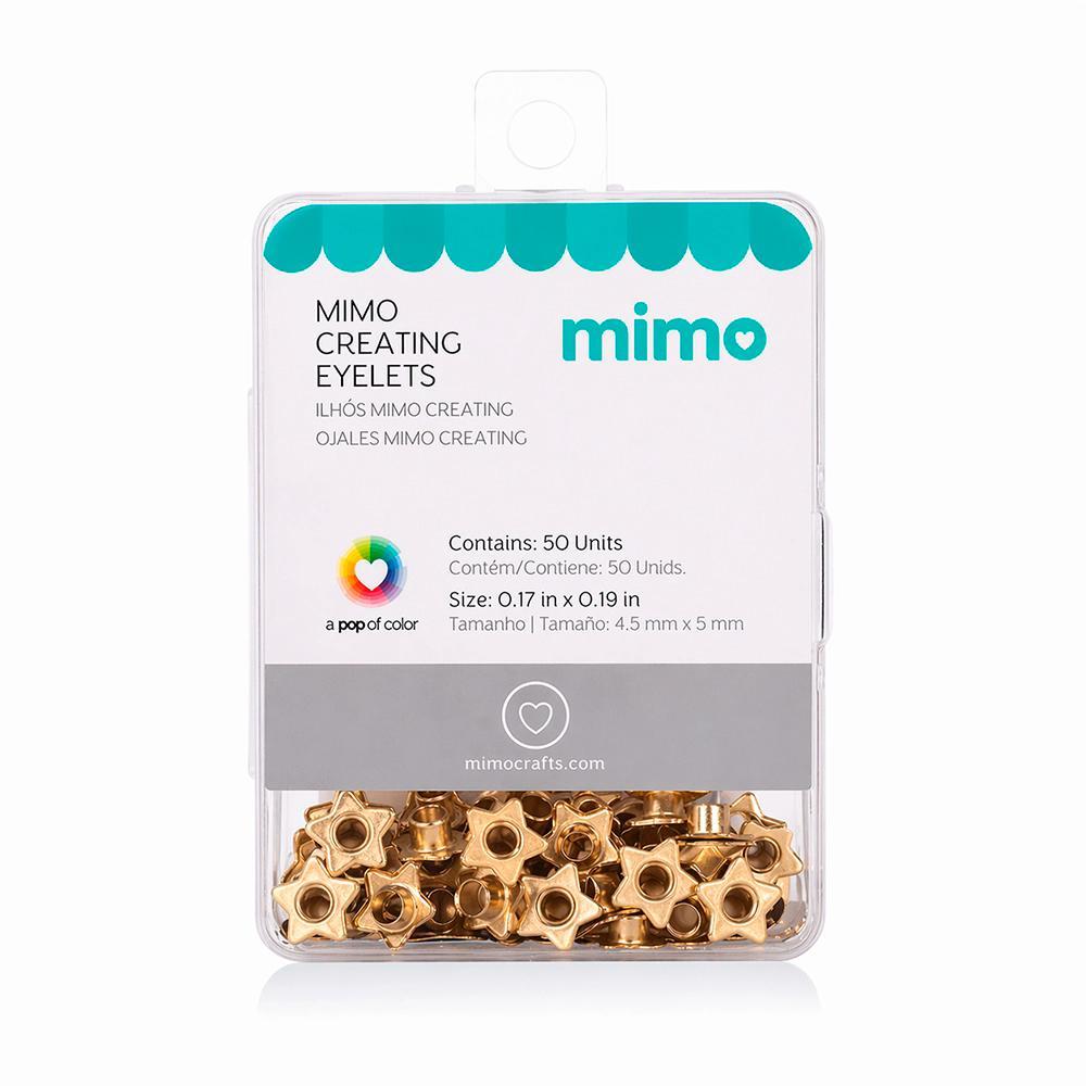 Ilhós Mimo Creating - Estrela - Dourado - 5 mm - 50 Unids