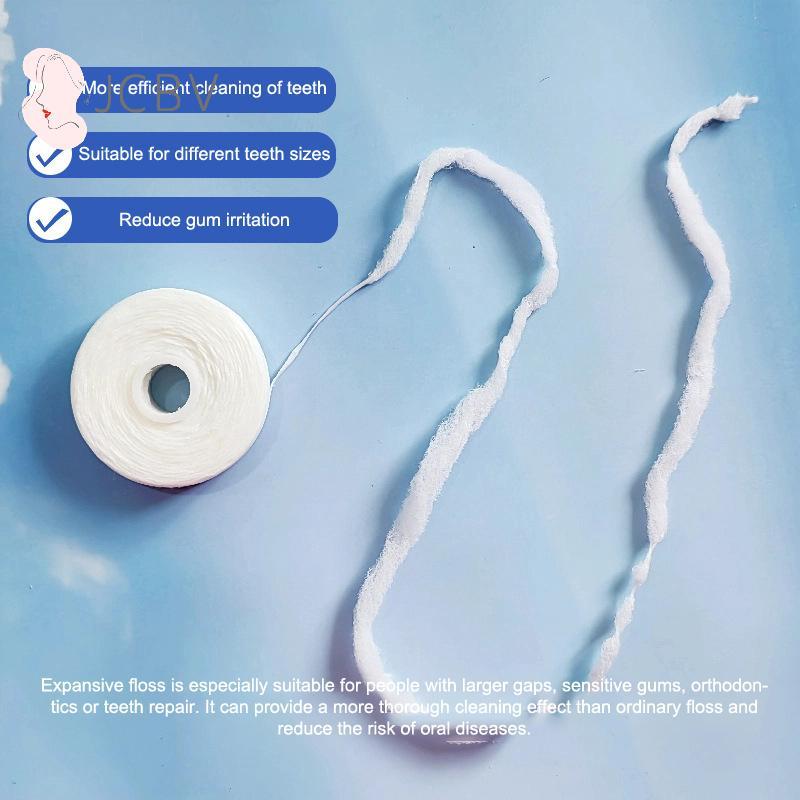 [JCBV] 1 Rolo De Fio Dental Expansível De Água 50M Fofo Limpeza Ferramentas Orais Adulto Casa Inter Escova Ferramenta De
