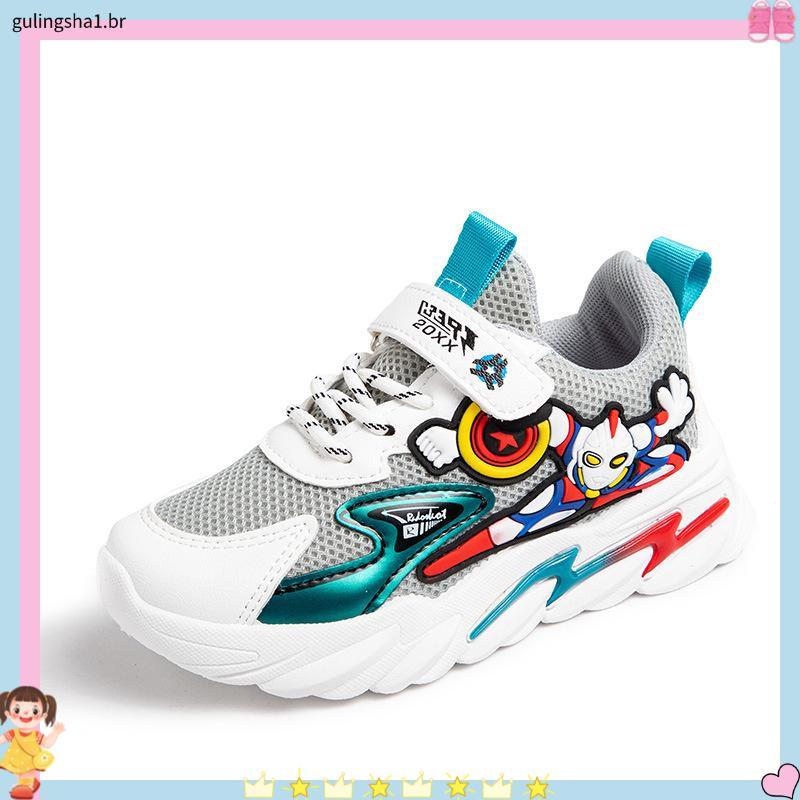 tênis infantil masculino kit tênis infantil masculino Sapatos para meninos 2024 novo Ultraman tênis infantis malha res