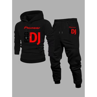Conjunto Moletom Canguru Masculino Pioneer Dj Blusa De Frio + Calça Moletom Estampados Unissex Outono/Inverno