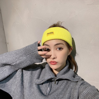 Ins doce cor rotulagem bandana feminino influenciador outono inverno All-Match lã bandana de aba larga diária bandana na