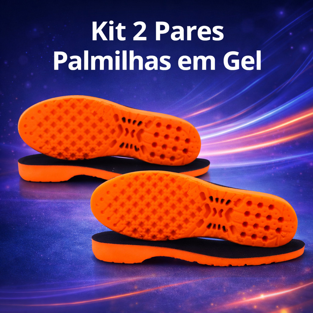 Kit 2 Pares Palmilha Ortopédica Anatômica Soft Gel Confortável  Macia Reduz Dores nas Pernas Esporão