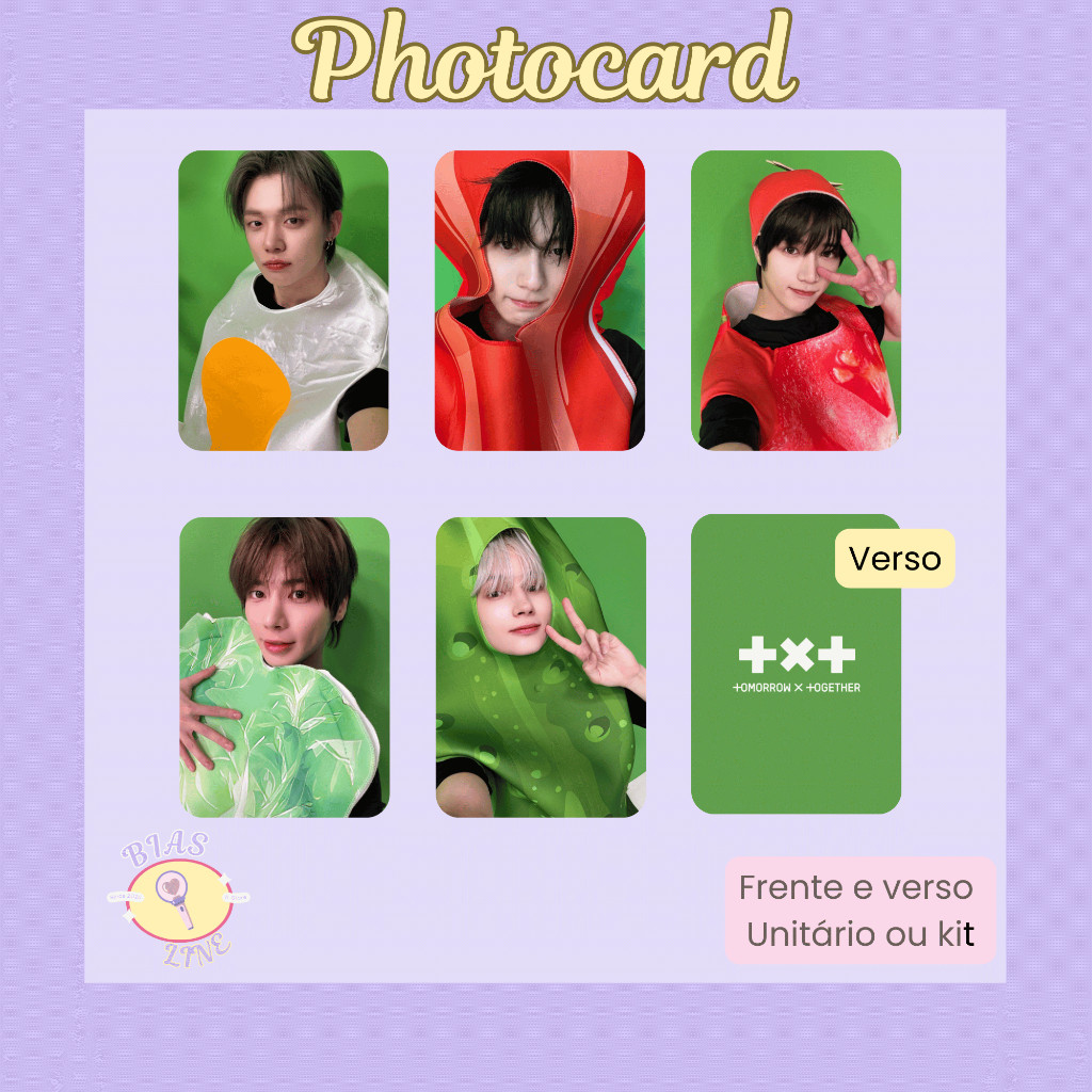 Photocard Fanmade TXT (modelo 2) | K-pop | Papel Fotográfico Laminado | Unidade ou Set