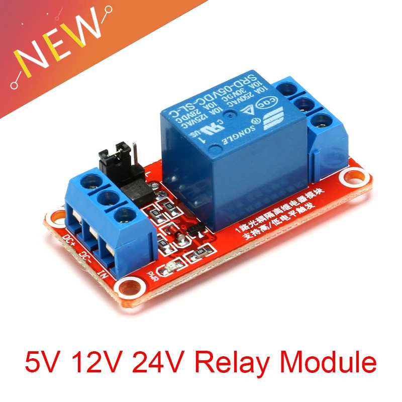 1 Canal 5V 12V 24V Módulo De Relé Placa Escudo Com Optoacoplador 12V Suporte Gatilho Alto E Baixo Nível Para Arduino
