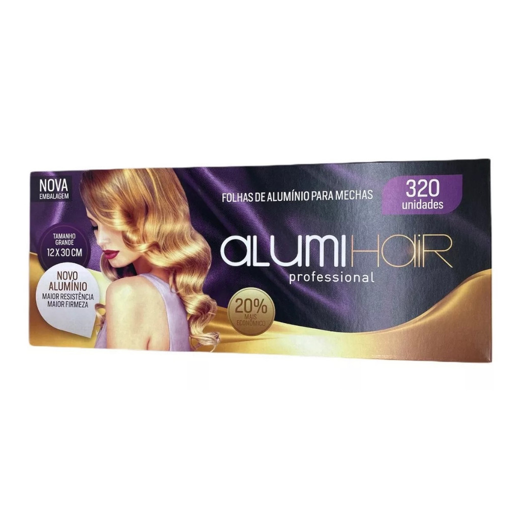 Papel Alumínio Para Mechas AlumiHair 12 X 30 Cm Com 320 Folhas