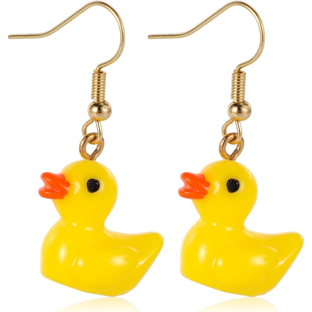 Brincos de Pato Amarelo, Brincos de Patinho Fofos, Brincos Pendentes de Acrílico, Acessórios Personalizados e Charmosos