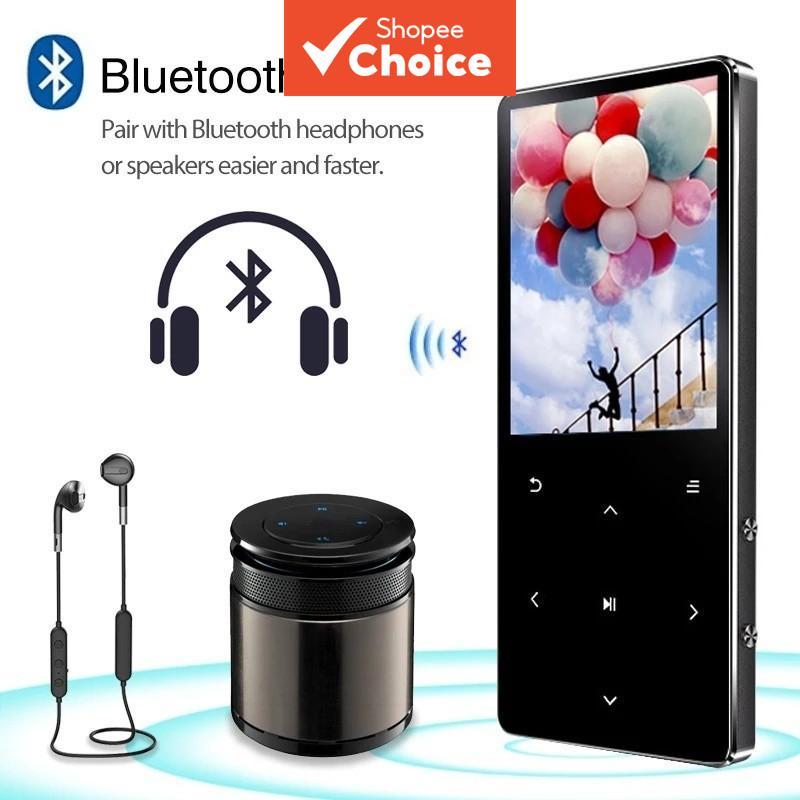 Mini MP3 portátil com alto-falante Bluetooth, teclado sensível ao toque, Hi-Fi, estrutura metálica