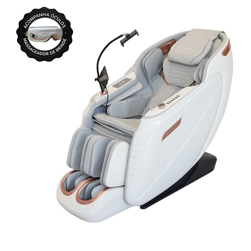 Imagem Poltrona de Massagem Carregamento Indução Zero Gravity Comando de Voz Brinde Massageador de Olhos PU