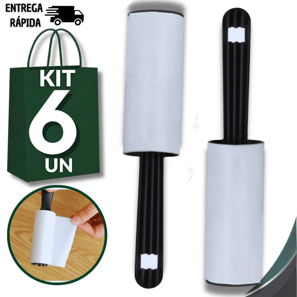 Kit Rolos Tira Pelos Adesivos Limpa Plumas Fiapos Roupas Estofados Multiuso Praticidades Utilidades