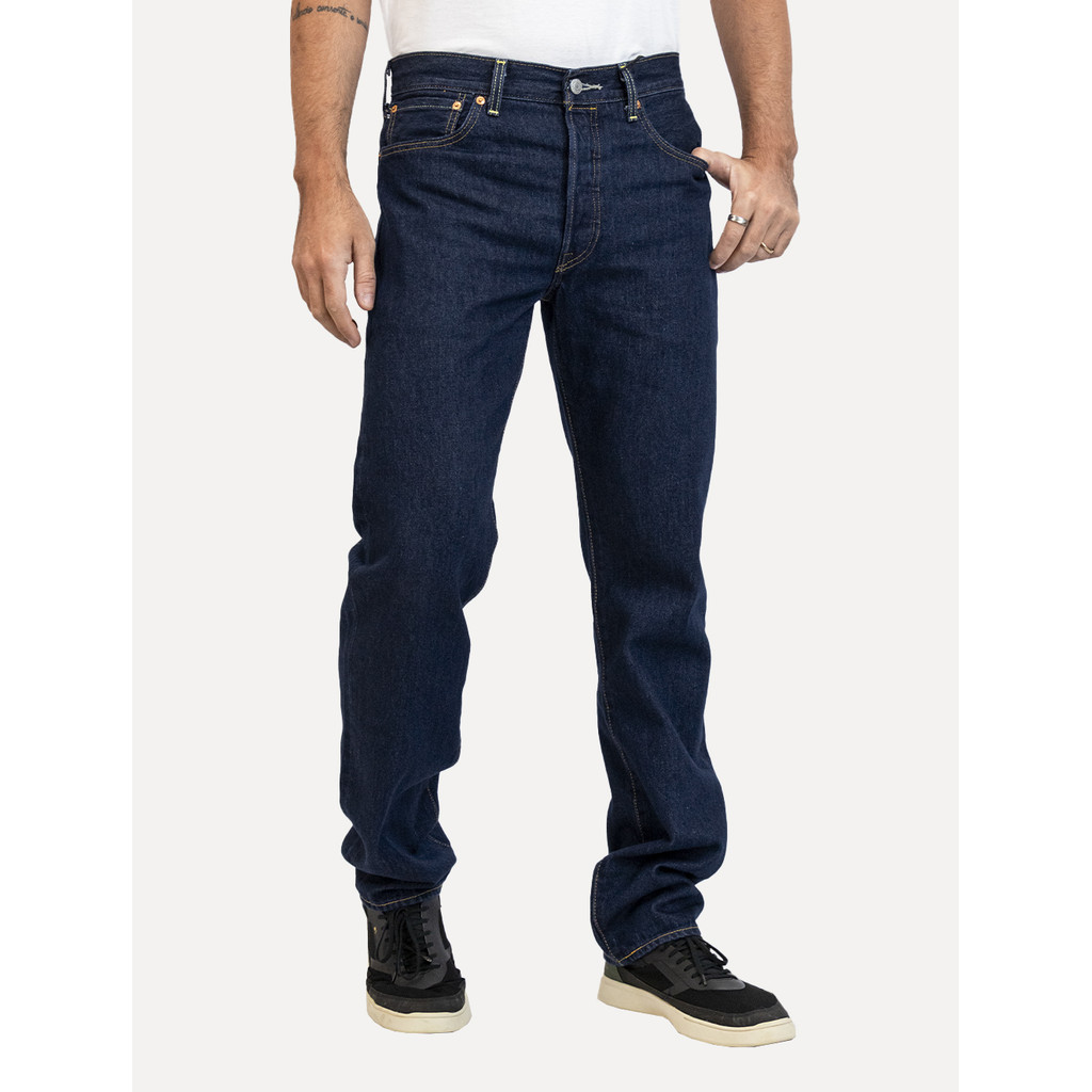 Calça Levis Original Jeans Masculina Slim 501 '54 Original Azul Escuro