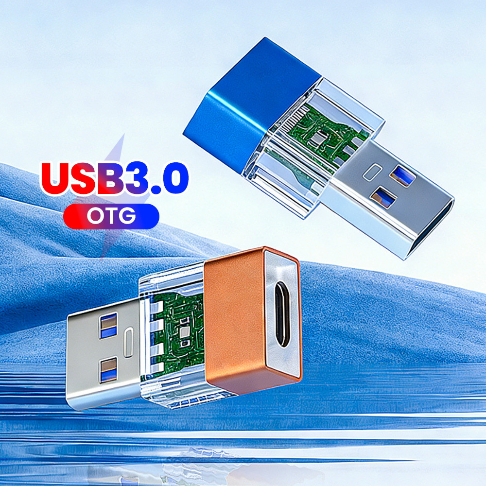 Elough Adaptador USB 3.0 Para Type C OTG Carregamento Rápido Com Indicador LED Conversor Macho Fêmea